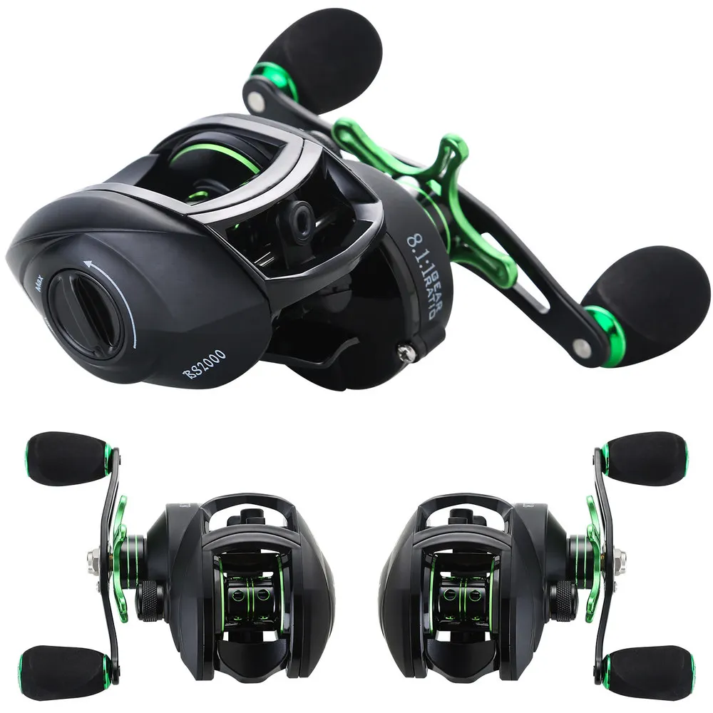 Sougayilang Baitcasting Fishing Reel 12+1BB Strong Drag Power 8kg Right/Left Handle 8.1:1 Carp Wheels Tracking | Спорт и развлечения