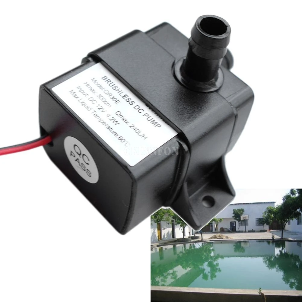 

DHL 100PCS Waterproof Water Pump 4.2W 240L/H Micro Brushless DC 12V Water Pump Car Submersible Fountain Aquarium Circulating