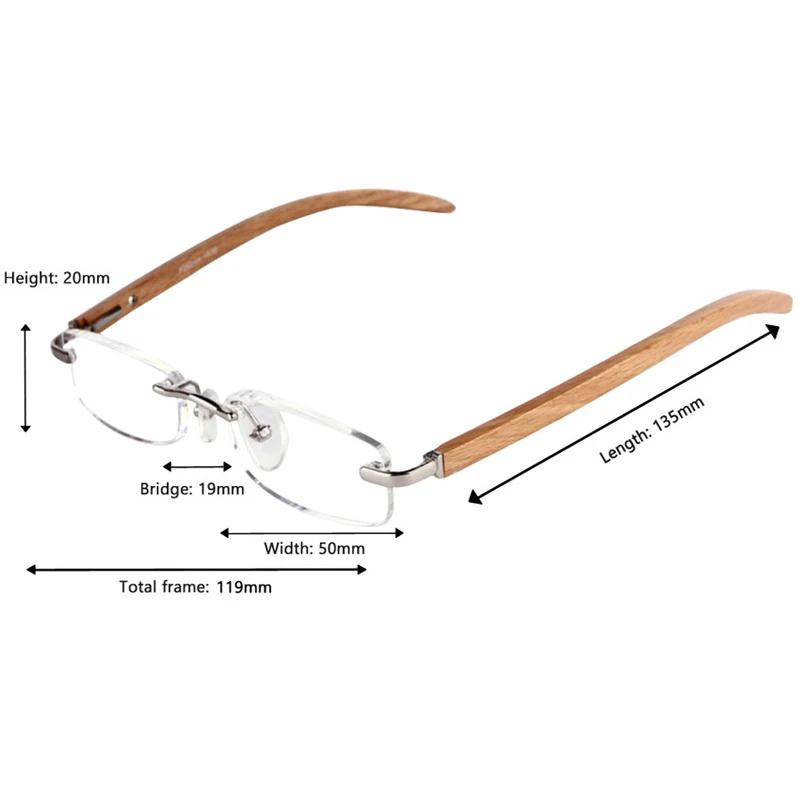Очки для чтения SOOLALA деревянные бамбуковые без оправы женщин и мужчин диоптрии