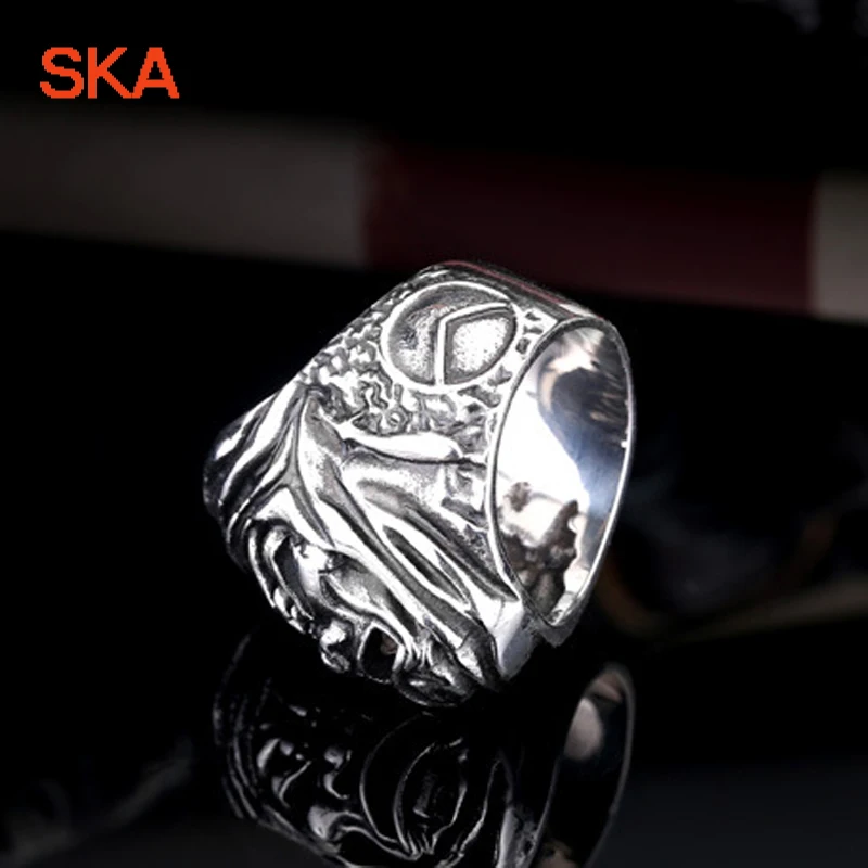 Мужское кольцо SKA мужское из титановой стали в виде маски спартанского воина