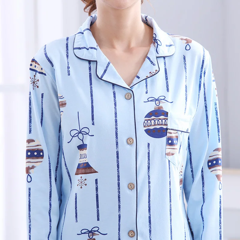 High Quality Women Pajamas Set Cotton Pyjama Femme Hiver Ladies Pijama Cute Sleepwear Girl Long Sleeved mujer