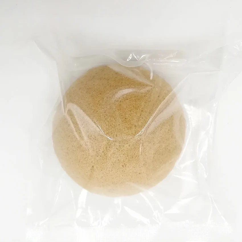 100 шт 70*40 полукруг сухой натуральный giantarum konjac Губка konnyaku для очищения лица, отшелушивания, купальный спонж для умывания - Цвет: Yellow