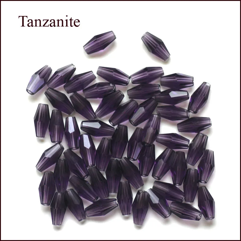 tanzanite Рисовые зерна Австрийские хрустальные бусины 100 шт Высокое качество 8*4 мм овальной формы стеклянные хрустальные бусины для рукоделия ювелирных изделий - Цвет: tanzanite