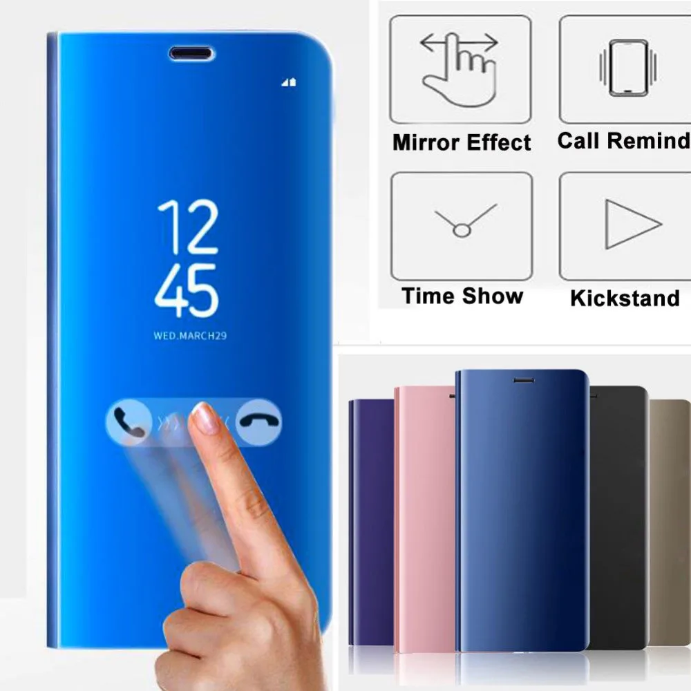 Прозрачный зеркальный смарт вид флип чехол с подставкой для Xiaomi Mi 6 5X 6X Mix 2 кейс Redmi