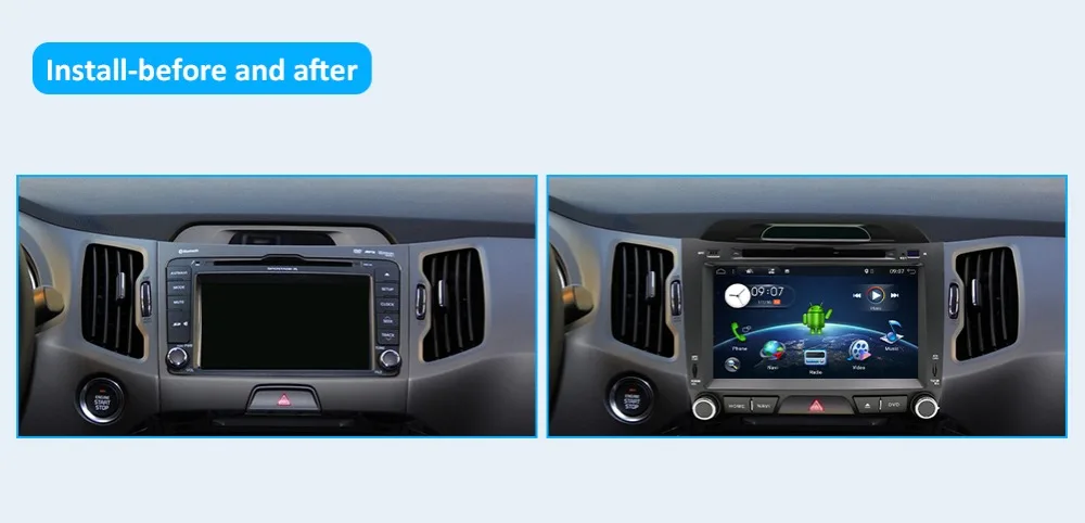 Для KIA Sportage 2011- Android 9,0 Восьмиядерный автомобильный dvd-плеер Радио Стерео gps навигация wifi карта камера заднего вида