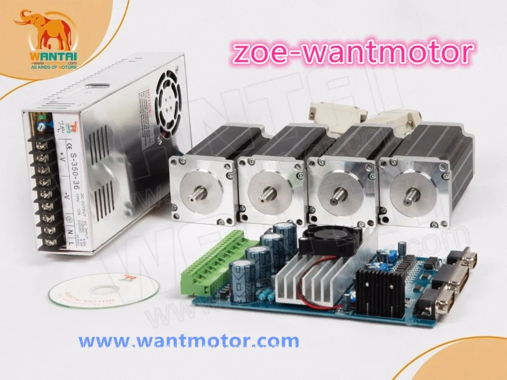 Бесплатная доставка в Россию! Wantai 4 оси Nema 23 шаговый двигатель 3A 57BYGH627 270oz in и 3