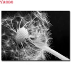 Алмазная 5D Вышивка сделай сам, черно-белая Одуванчик, алмазная живопись, полноразмерная вышивка крестиком стразы, мозаика, подарок ручной работы
