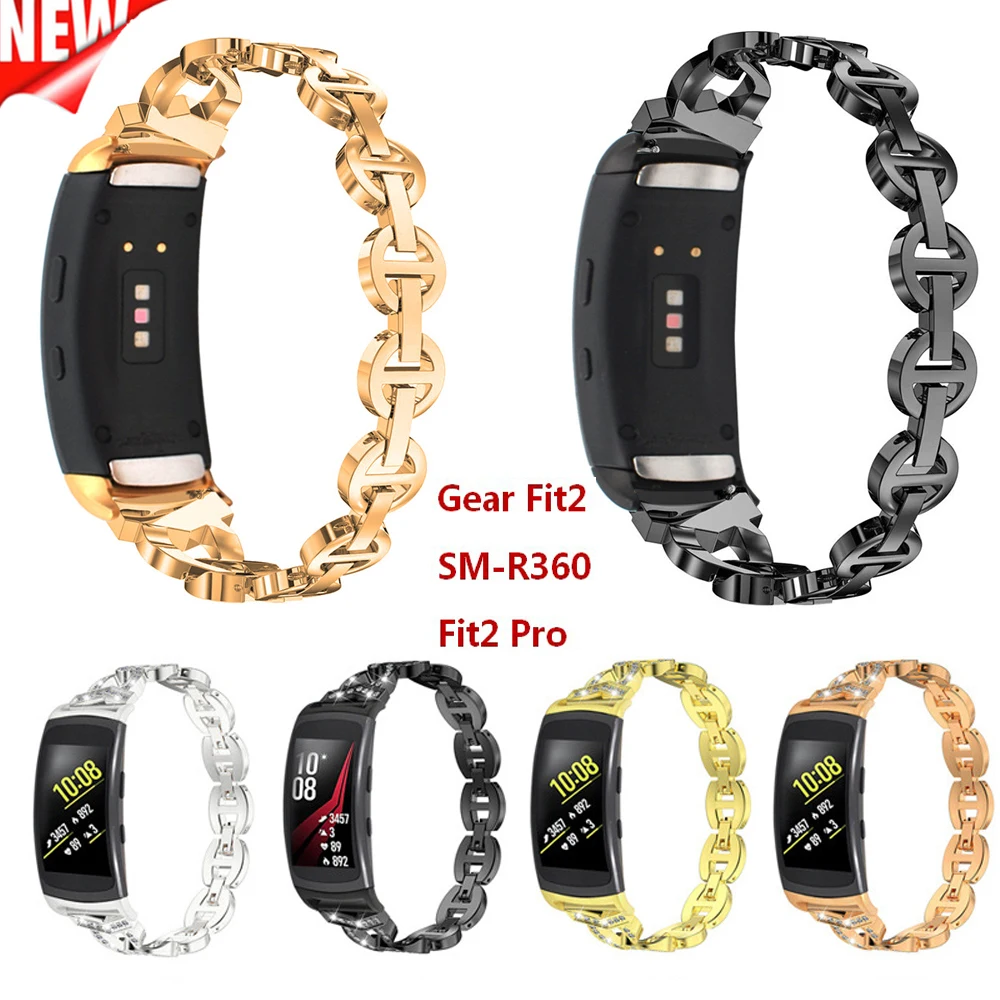 Наручных ремешка для Samsung Gear Fit2 SM R360 ремешок из нержавеющей стали браслет Fit 2 Pro