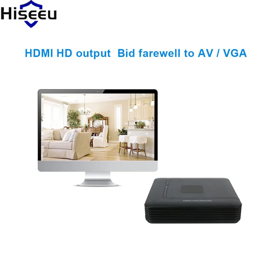 Hiseeu Nvr H.264 VGA HDMI 8CH CCTV NVR 4 канала мини для камер видеонаблюдения Видео цифрового