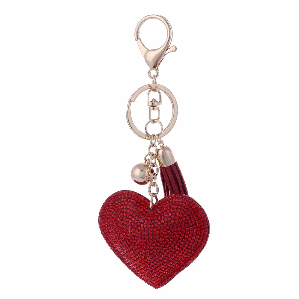 Цепочка для ключей с подвеской в виде красного сердца | Украшения и аксессуары