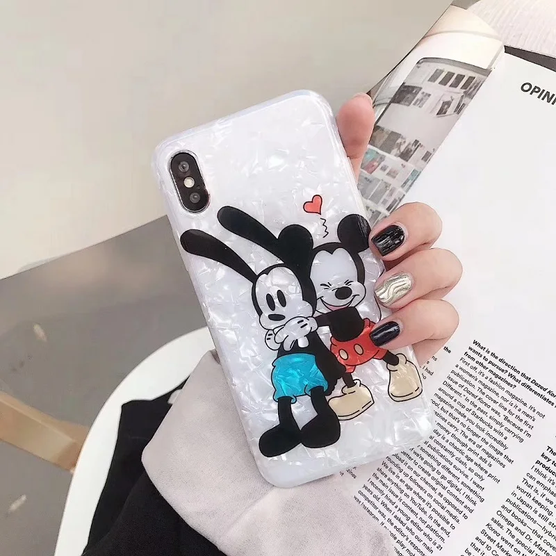 Забавный Мягкий ТПУ чехол с изображением Минни Микки раковины для iphone XS MAX 6 6splus 7 7plus 8 8plus X XR XS MAX coque capa