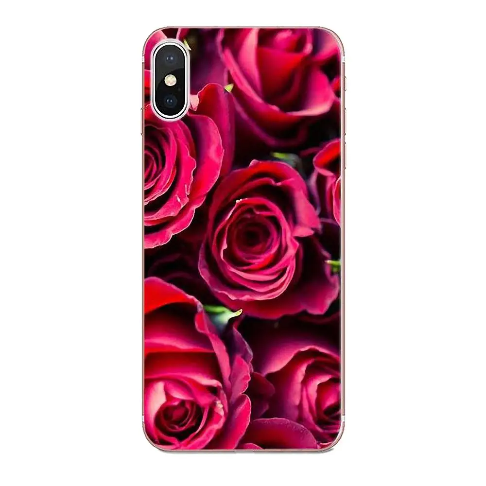 Красивые красные розы цветы для Huawei Mate 7 8 9 10 20 P8 P9 P10 P20 P30 Lite Plus Pro 2017 мягкие