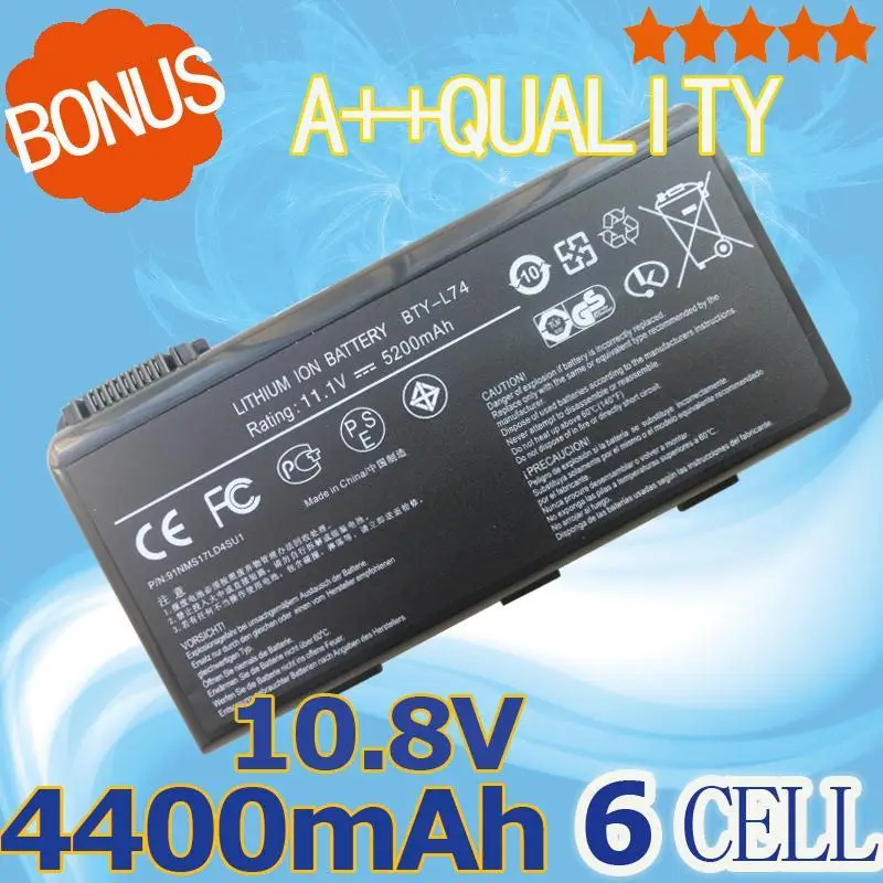 Аккумулятор для MSI5 A5000 A6000 A6203 A6200 CR600 CR610 CR620 CR700 CX610 CX700 4400 ма · ч батарея |4400mah