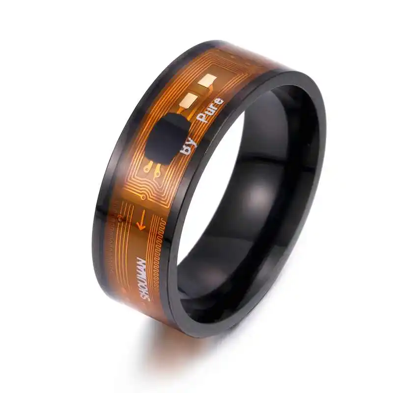 Black Модное мужское кольцо Волшебная Одежда NFC умное кольцо на палец цифровое кольцо для телефонов Android с функциональной парой кольцо из нержавеющей стали - Цвет основного камня: Black