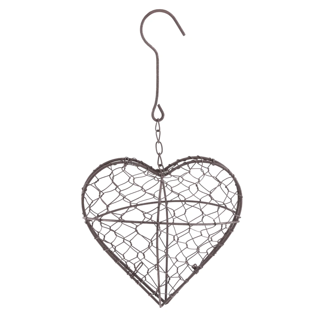 17 см железный каркас Панч металлической перфорации формы сердца настенный вазон