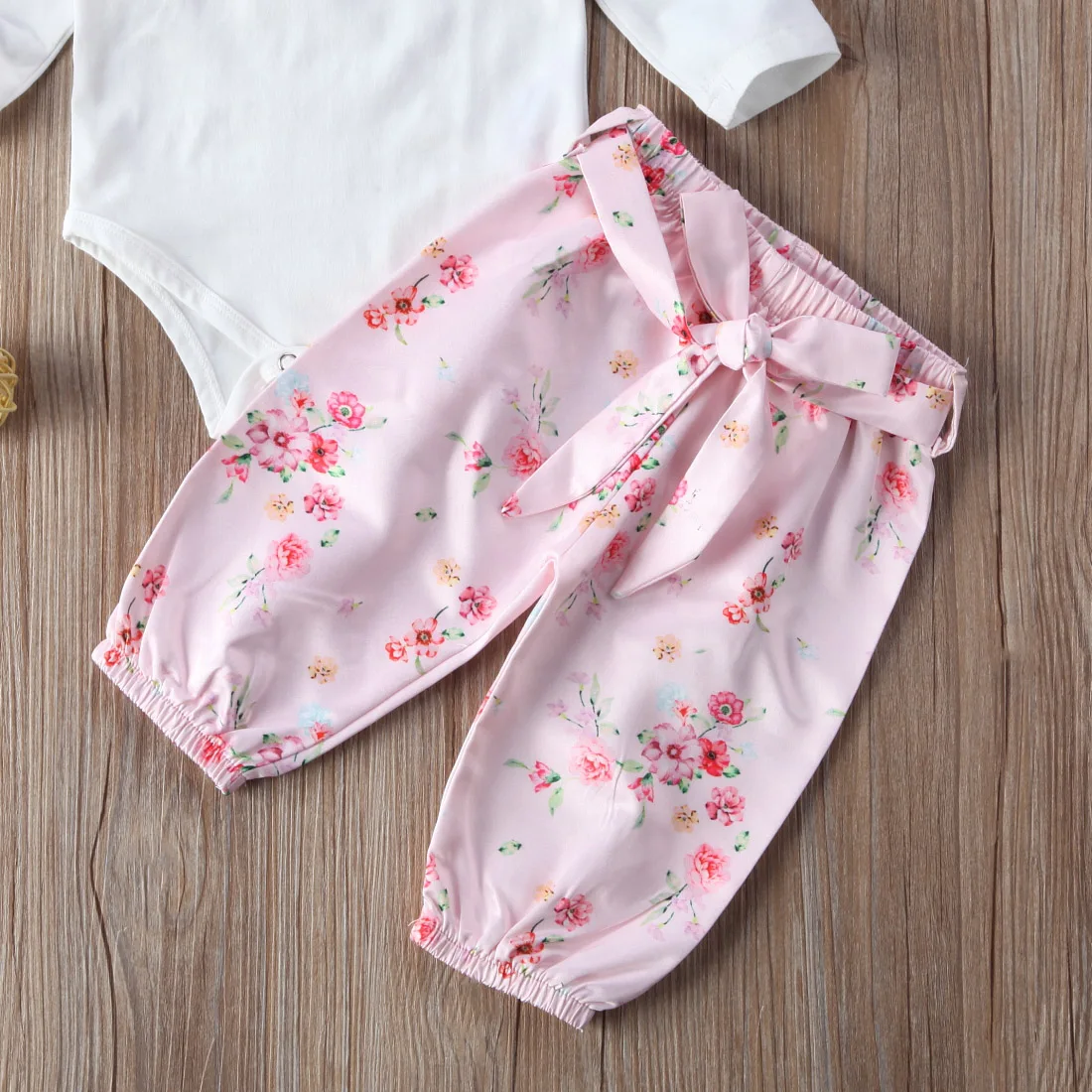 3 шт. Pudcoco новорожденных для маленьких девочек цветочные длинным рукавом боди