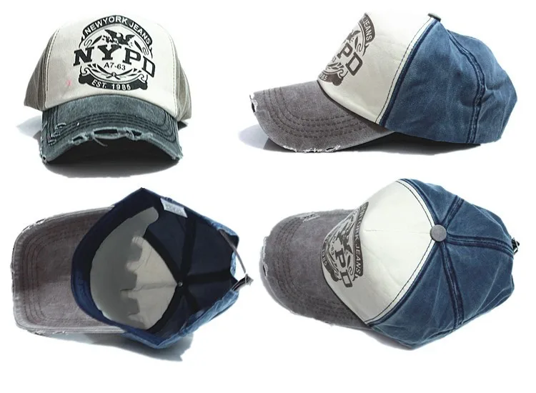 XQKZDE 7 Color Cotton baseball caps NYPD Fitted Hip Hop Casual hat gorras 5 panel snapback wash hats men women unisex CF01 | Аксессуары