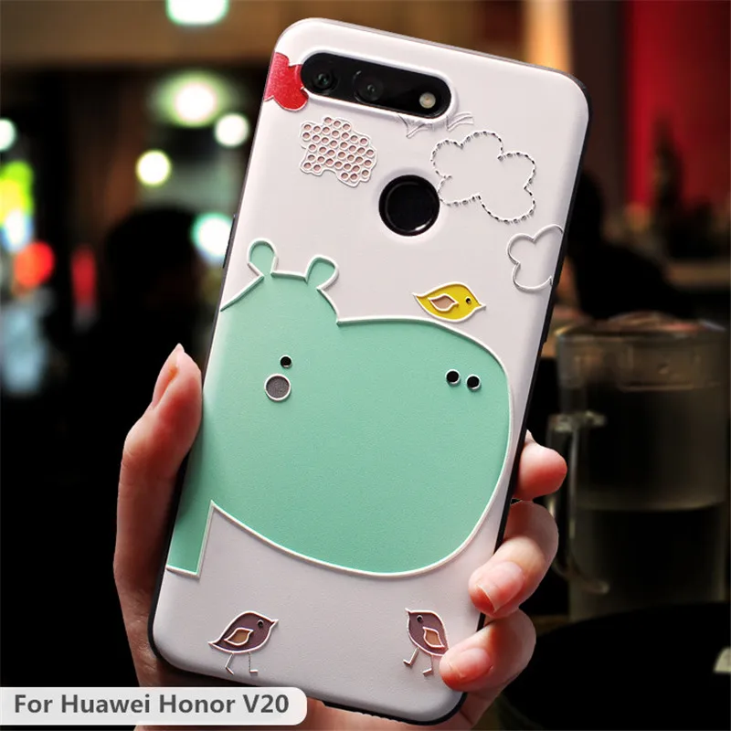 Для Honor V20 силиконовый чехол Обложка для huawei 3D мягкая термополиуретановая