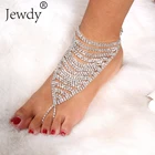 Ножные браслеты с кристаллами для женщин, модные богемные летние свадебные сандалии золотого и серебряного цвета, ювелирные украшения для невесты