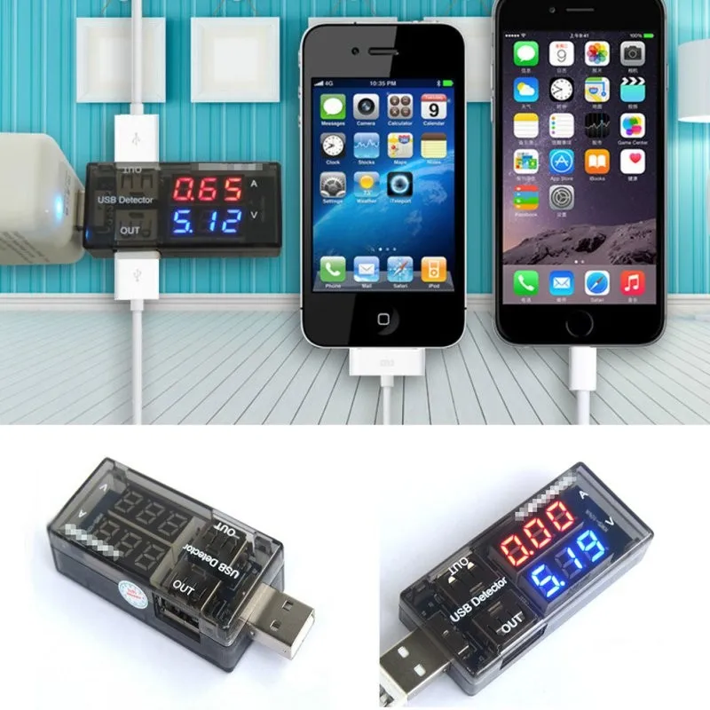 USB ток напряжение зарядный детектор мобильный ток питания и Вольтметр Амперметр Напряжение USB зарядное устройство Тестер двухрядные показывает
