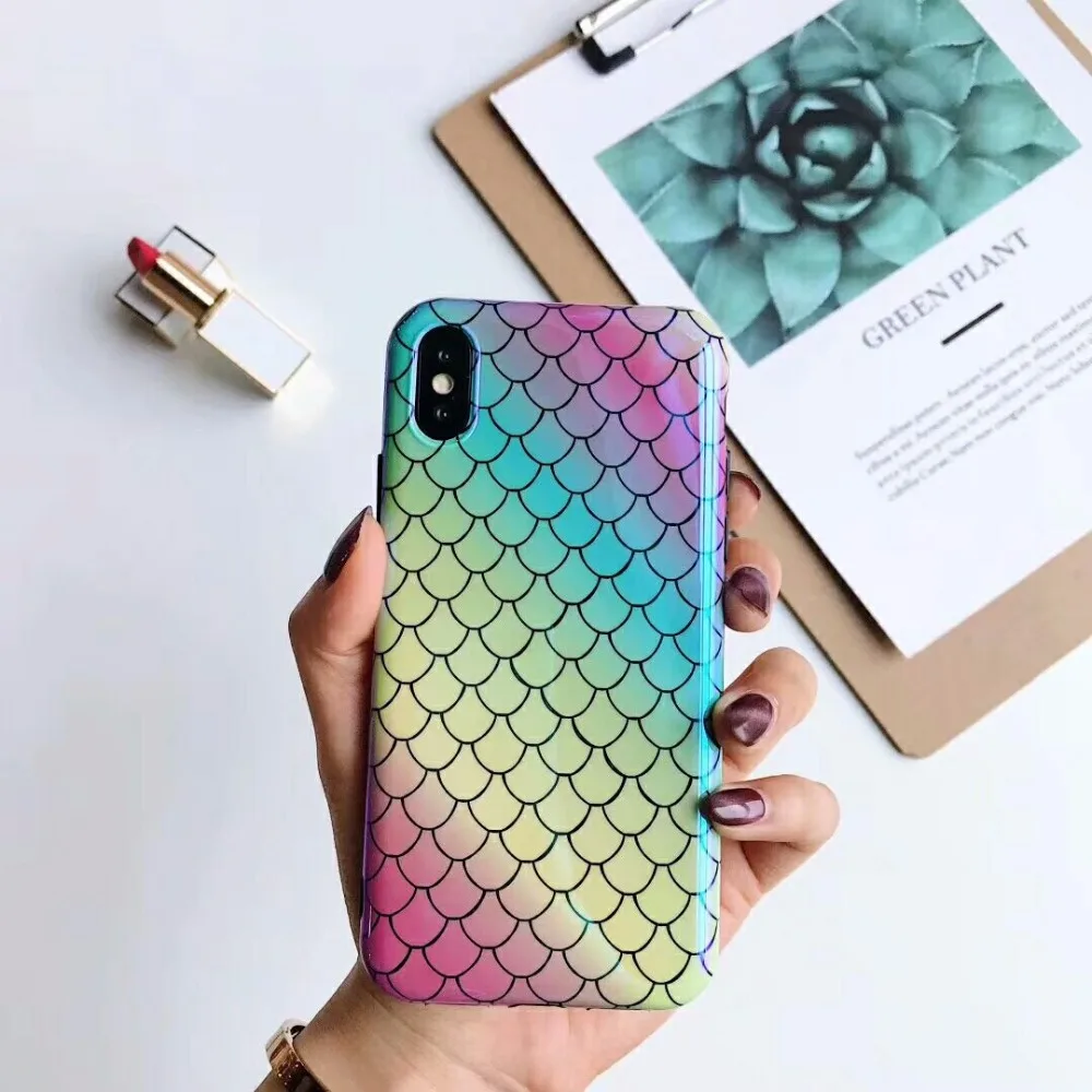 Для iphone XS MAX чехол Роскошная рыбья чешуя Мягкая силиконовая сумка через плечо чехол для телефона для iphone 11 pro max чехол для iphone X XR 7 7PLUS 6 6S plus 8 8plus чехол на цепочке