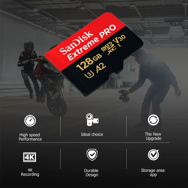 Карта памяти SanDisk Micro SD Extreme PRO 1 ТБ 400 ГБ 256 128 64 U3 V30 A2 32 A1 флэш карта TF 4K MicroSD|Карты