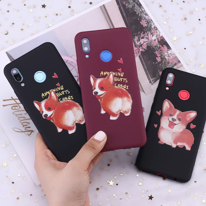 

For Samsung A41 S8 S9 S10 S10e S20 Plus Note 8 9 10 A7 A8 Corgi Husky Pug Puppies Candy Silicone Phone Case Cover Capa Fundas