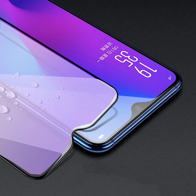 EXUNTON анти синий полное покрытие закаленное стекло 2.5D Защита экрана для OPPO R17 Pro RX17