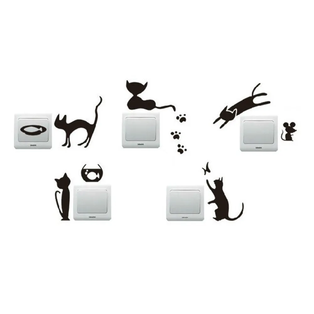 Наклейки на стену с бабочкой ZOOYOO 5 шт. съемный милый котенок Виниловая наклейка