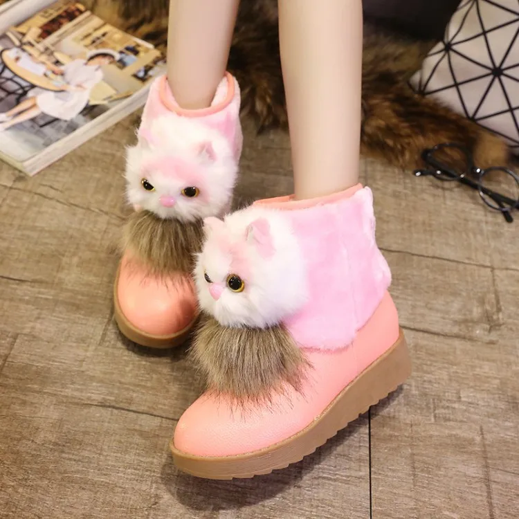 2017 новый зимний снег сапоги женские низкие ботинки снега теплый помощь волосы