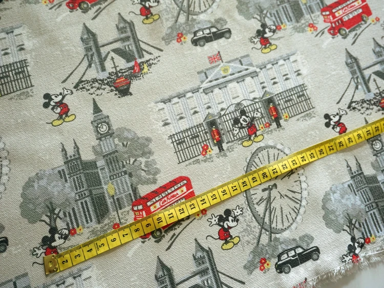 Холст хлопок Материал Ткань мультфильм ткань Великобритания Лондон Печать diy