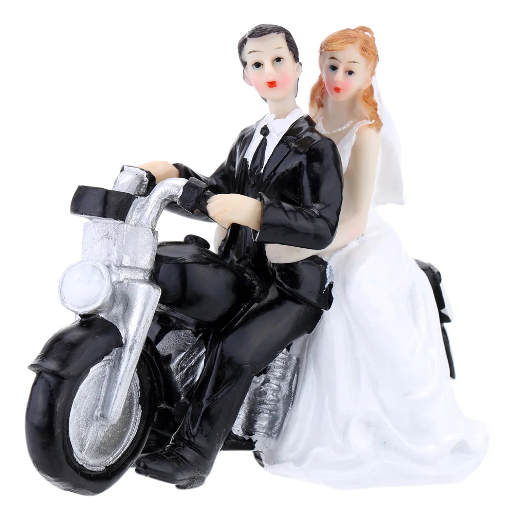 Driving Motorcycle Топпер для торта, высокое качество, синтетическая смола, свадебные топперы для торта, свадебные украшения для жениха и невесты, украшения для свадебного торта - Цвет: Driving Motorcycle