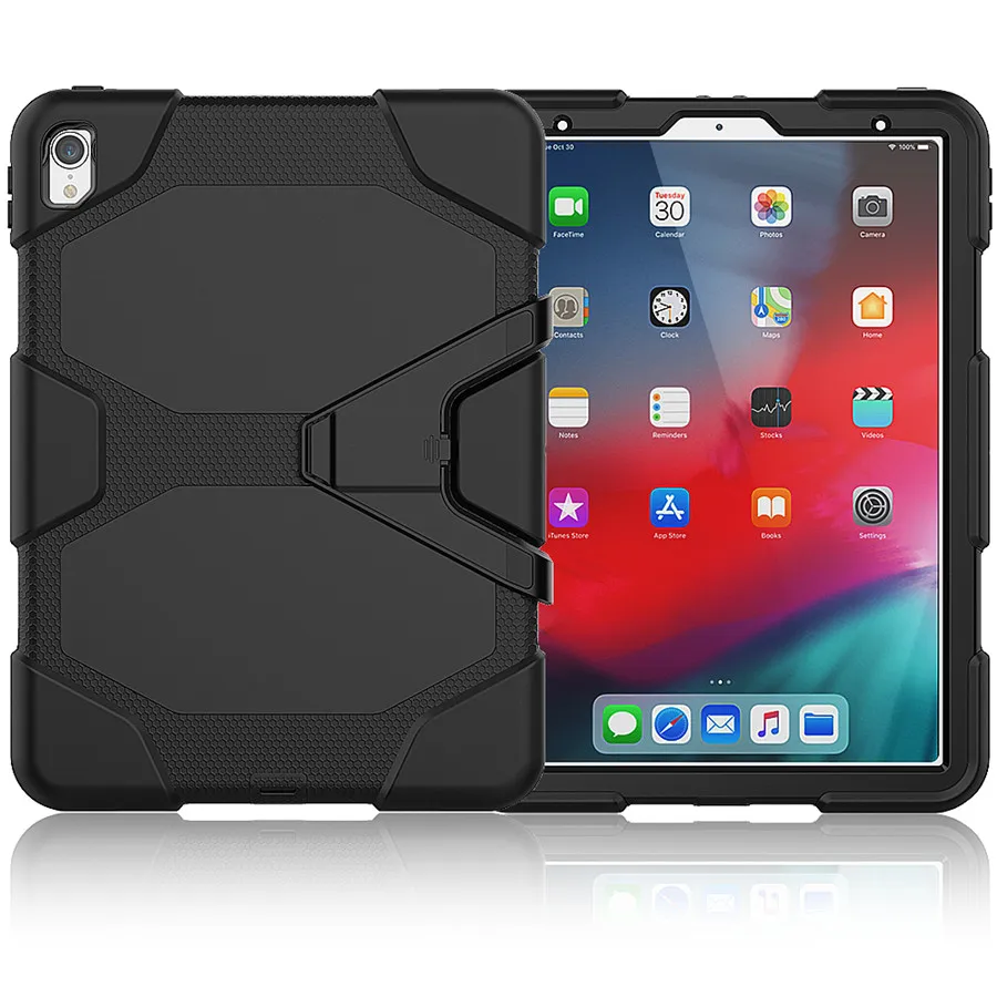 Для iPad Pro 11, чехол Funda, модель A80, для детей, кожа, военный, сверхпрочный, силиконовый+ PC, прочный Чехол-подставка для нового iPad Pro, 11 дюймов