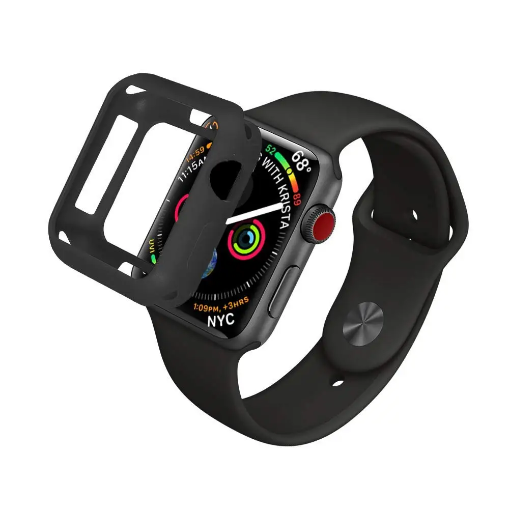 Мягкий силиконовый чехол для часов JANSIN с сопротивлением падению для Apple Watch 44 мм 40 мм серия 4 Защитная крышка для экрана для iWatch Series 4