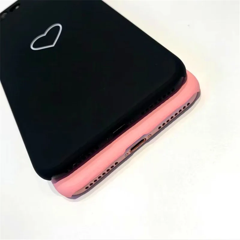 Модный для iPhone 8 Plus чехол телефона с милым сердечком задней крышки Твердый X 7 6 S