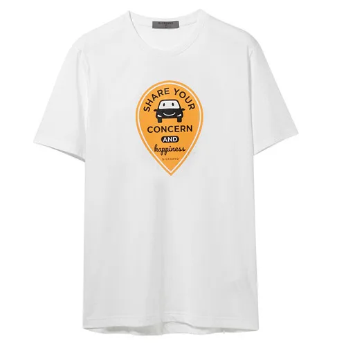 61White Giordano мужская повседневная футболка с круглым воротом и короткими рукавами, имеется печатный рисунок на передней части футболки - Цвет: 61White