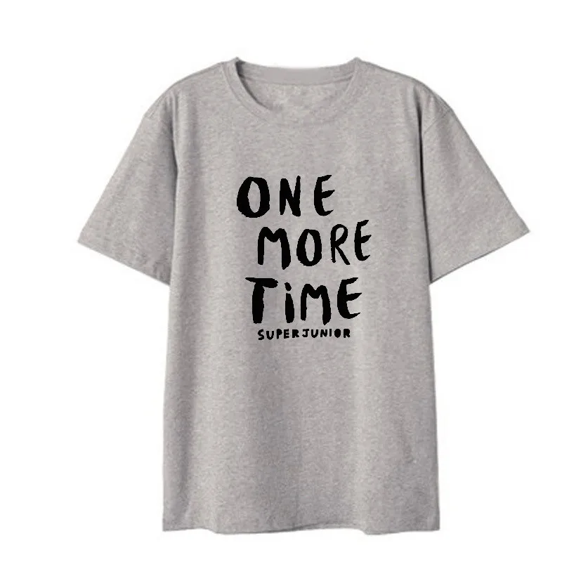 K Pop Kpop Super Junior One More Time Album Shirts HipHop Casual Loose Clothes Tshirt T Shirt Short Sleeve Tops T-shirt DX847 | Женская