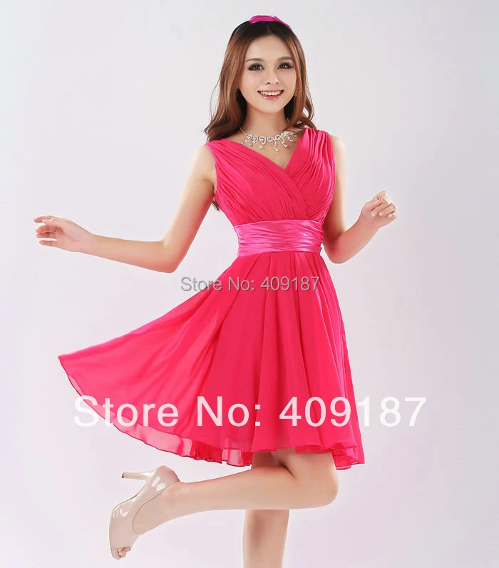 2015 короткое дизайнерское шифоновое платье хорошего качества с двойными плечами