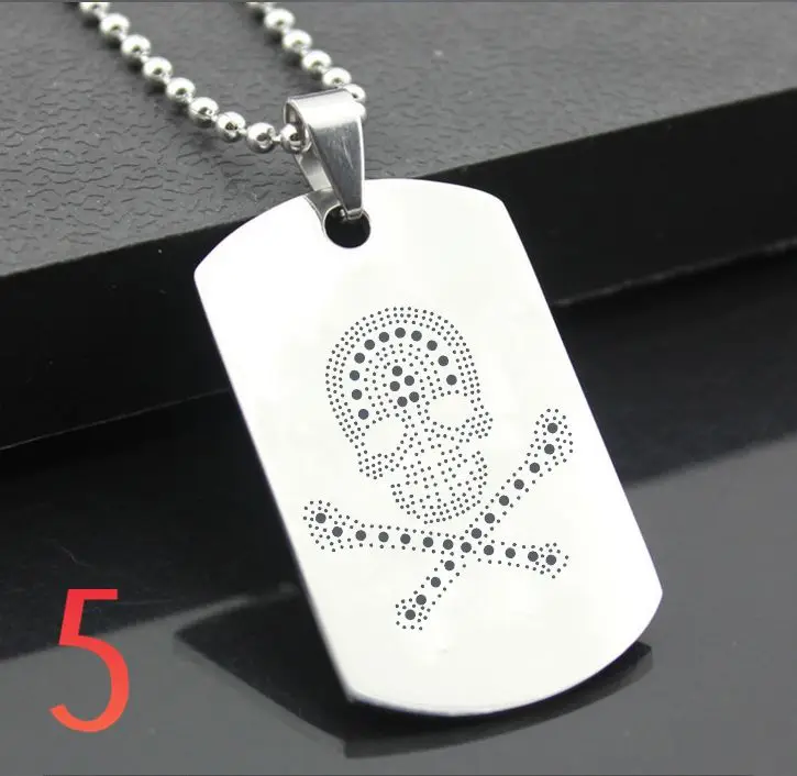 

Perfect JL Terror skeleton C Western Style Army card Personalized Diy Letters Pendant Steel Necklace personality Gifts KLT03