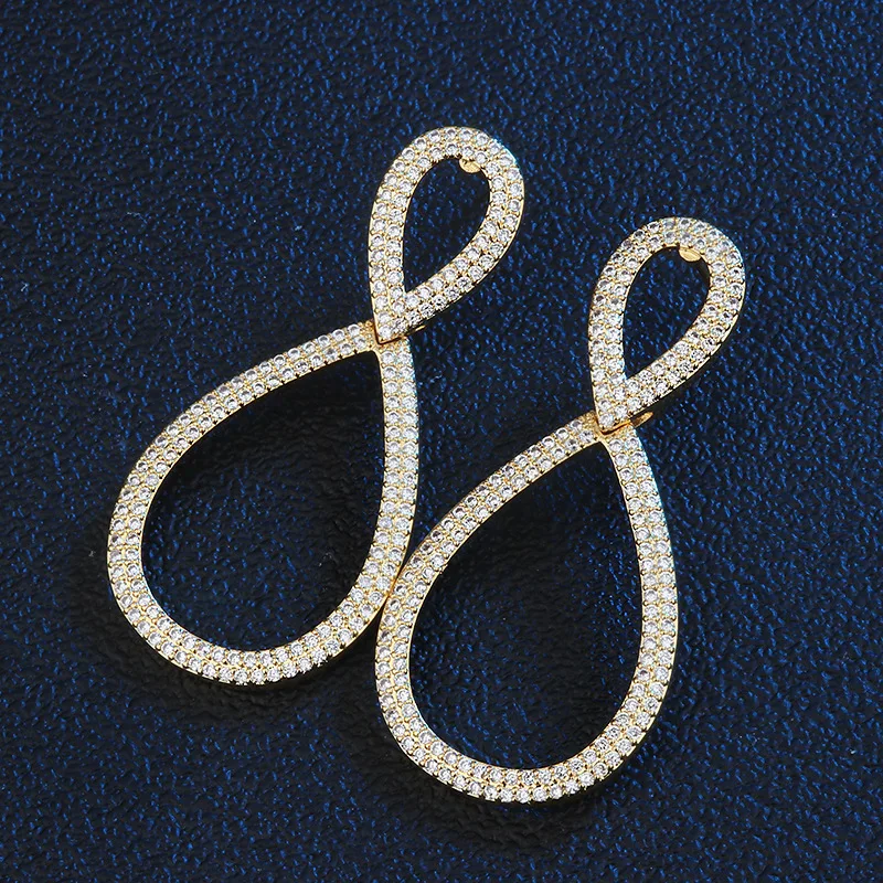 Серьги-Подвески 4 цветов медные разноцветные Серьги с фианитом класса ААА