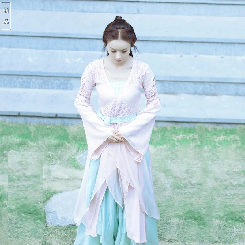 A simplified 165cmH Чжао Лиин розовый шифон кружева костюм Hanfu Фея Для женщин костюм для новейших ТВ играть принцесса агентов Легенда ChuQiao актриса - Цвет: A simplified 165cmH