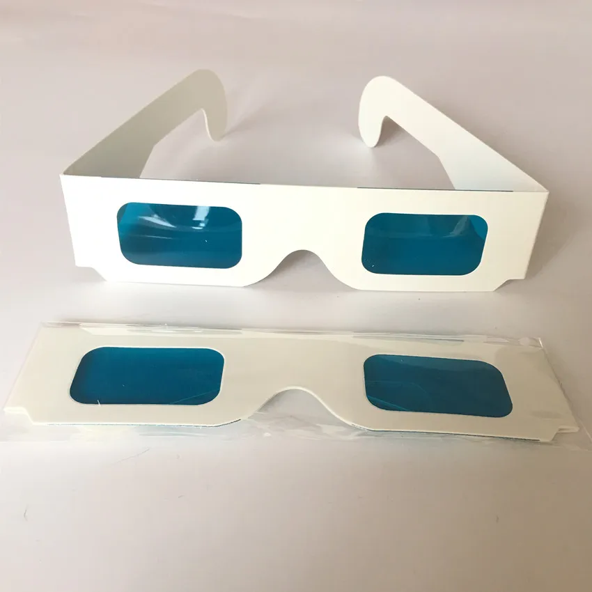 Бесплатная доставка (100 шт./лот) Многоразовые 3D очки из белой бумаги бумажная
