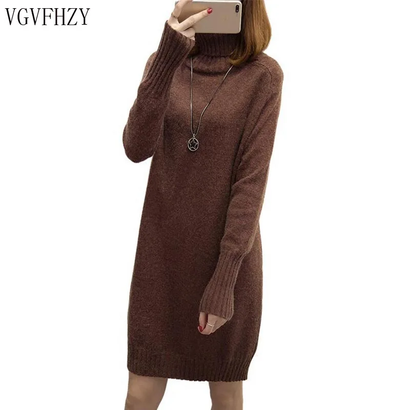 Autumn winter sweater 2018 new high-necked women long section of hedging primer shirt Slim Knitwear Jumper thickening | Женская одежда