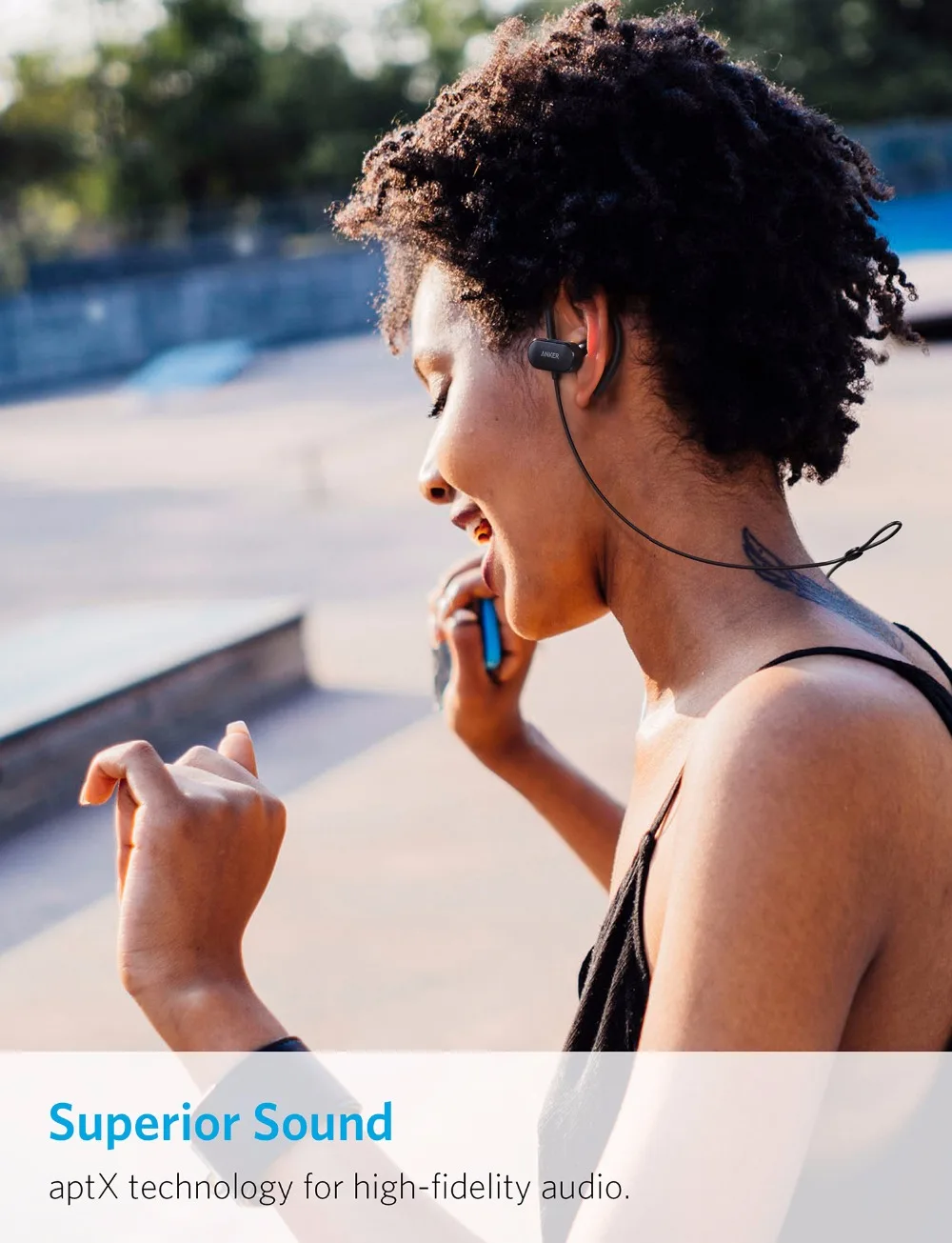 Anker SoundBuds Curve Беспроводной наушники Bluetooth 4,1 спортивные наушники с 12,5 H IPX5 Водонепроницаемый тренировки гарнитура сумочкой