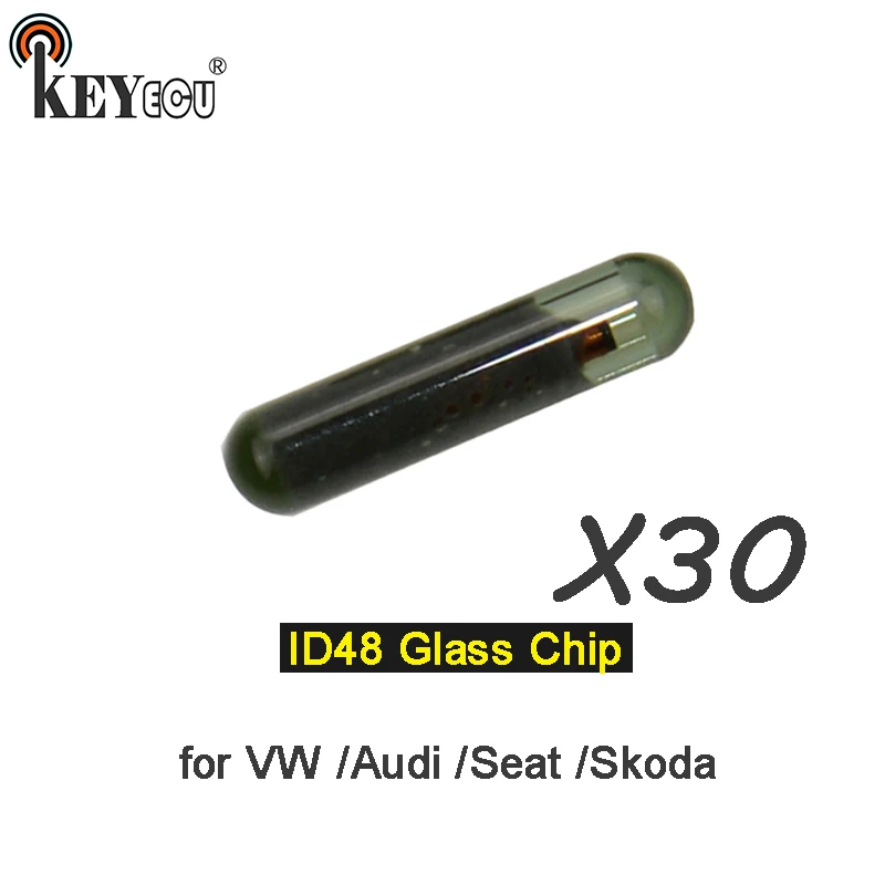 

KEYECU 30x ID48 Glass Chip Transponder Remote key Chip Auto Car key Blank Chip For Volkswagen V*W Audi Seat Skoda