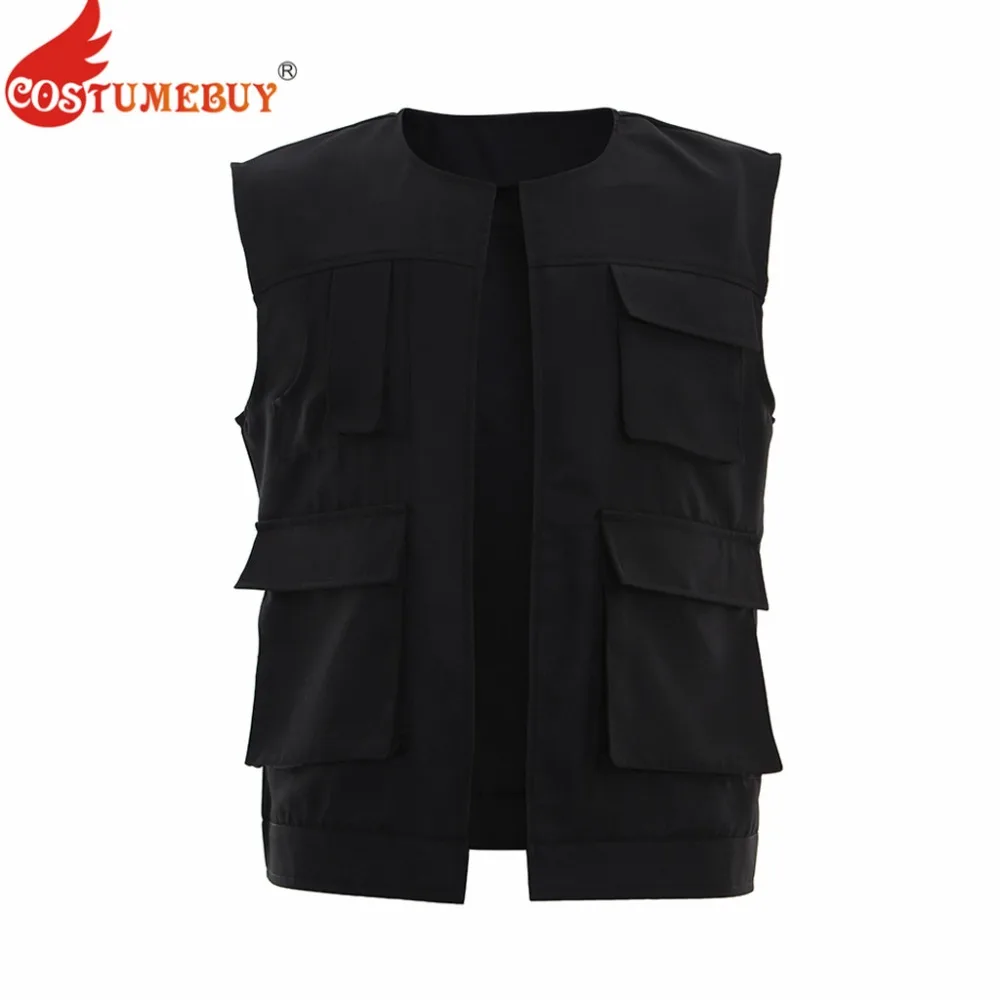 Costumebuy Han Solo косплей для взрослых Мужской жилет куртка костюм черный топ унисекс