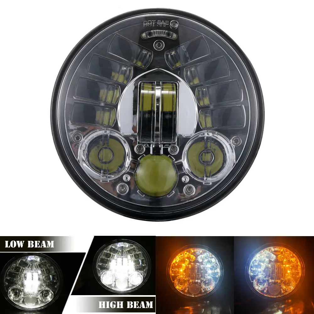 70w B 5,7" 5 3/4 светодиодный фара мотоцикла для Sportster 1200 XL1200L пользовательские XL1200C 883 XL883 883L XL883R 48 черный H4 - Цвет: 70w B