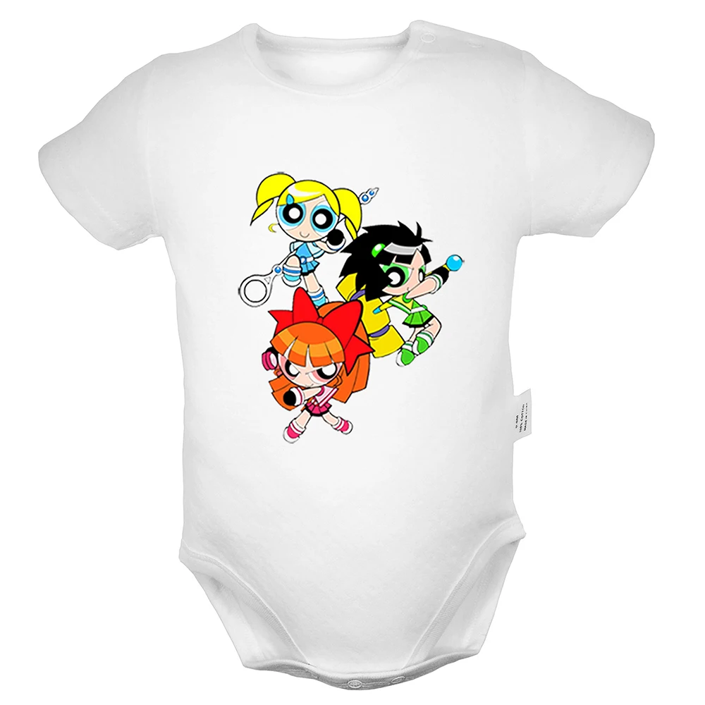 Powerpuff/Одежда для новорожденных девочек и мальчиков с изображением цветов