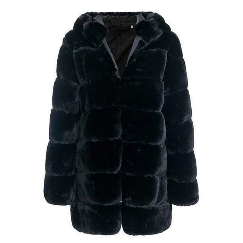 Пальто из искусственного меха кролика CP Long для женщин с карманами искусственные куртки повседневные женские леди CP78.
