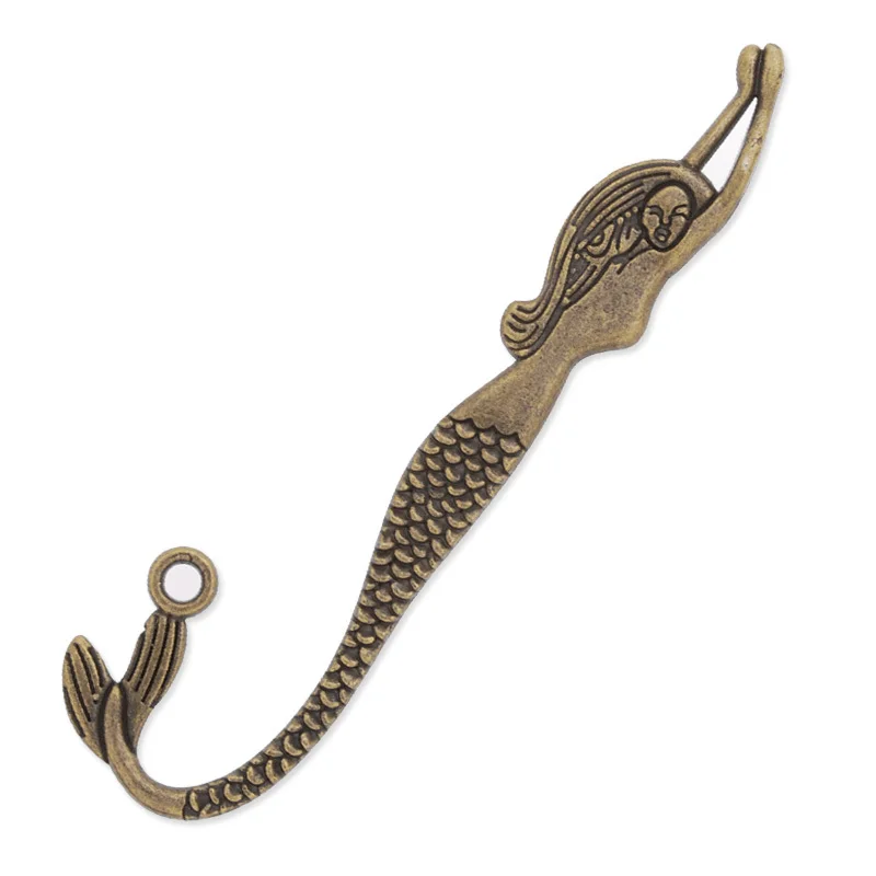 

DIY Exquisite Mermaid type Metal Bookmark Alloy Bookmarks, 10pcs per package-C3927
